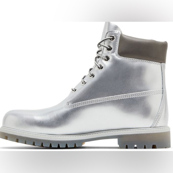 Veneda Carter x Timberland RARE EXCLUSIVE 6" Silver Boots - Unisex 6.5 M/8.5 W - Picture 6 of 12